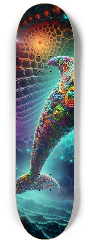 Seamless Fractal Dolphin Tile 0003 8K #1 8-1/4 Skateboard Deck