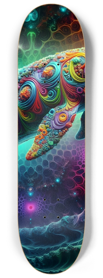 Seamless Fractal Dolphin Tile 0003 8K #2 8-1/4 Skateboard Deck