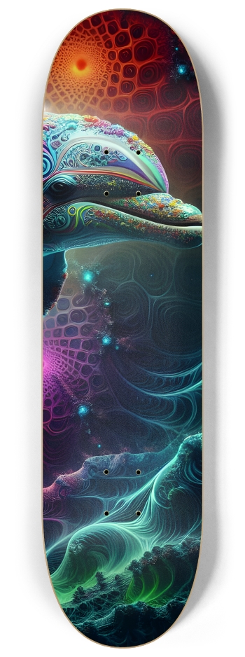 Seamless Fractal Dolphin Tile 0003 8K #3 8-1/4 Skateboard Deck