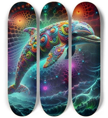 Seamless Fractal Dolphin Tile 0003 8K
