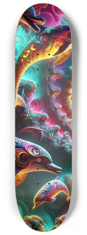 Seamless Fractal Dolphin Tile 0019 8K #2