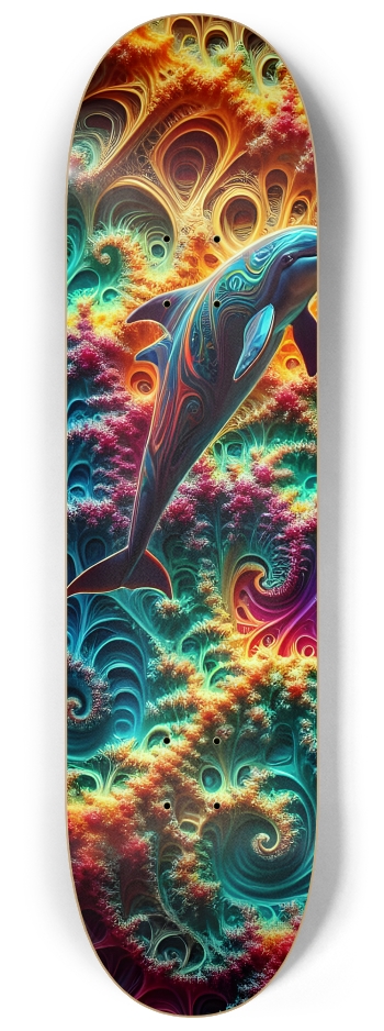Seamless Fractal Dolphin Tile 0016 8K #1