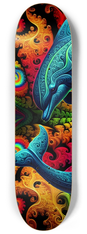 Seamless Fractal Dolphin Tile 0021 8K #1