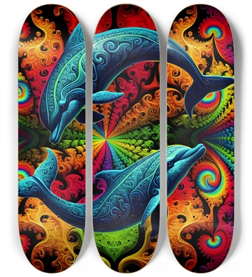 Seamless Fractal Dolphin Tile 0021 8K