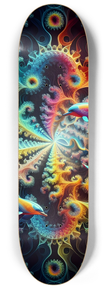 Seamless Fractal Dolphin Tile 0022 8K #2