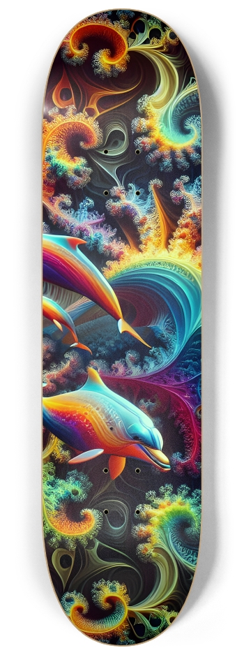 Seamless Fractal Dolphin Tile 0022 8K #3