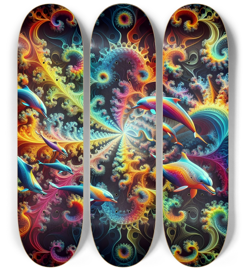 Seamless Fractal Dolphin Tile 0022 8K