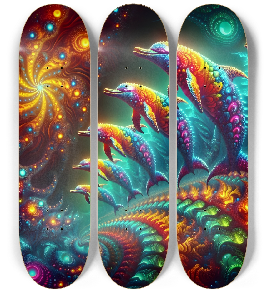 Seamless Fractal Dolphin Tile 0005 8K