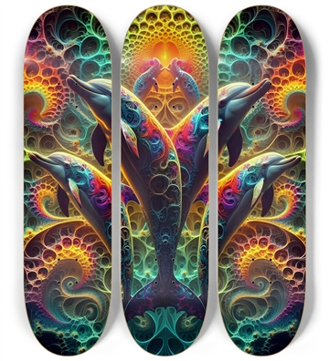 Seamless Fractal Dolphin Tile 0029 8K