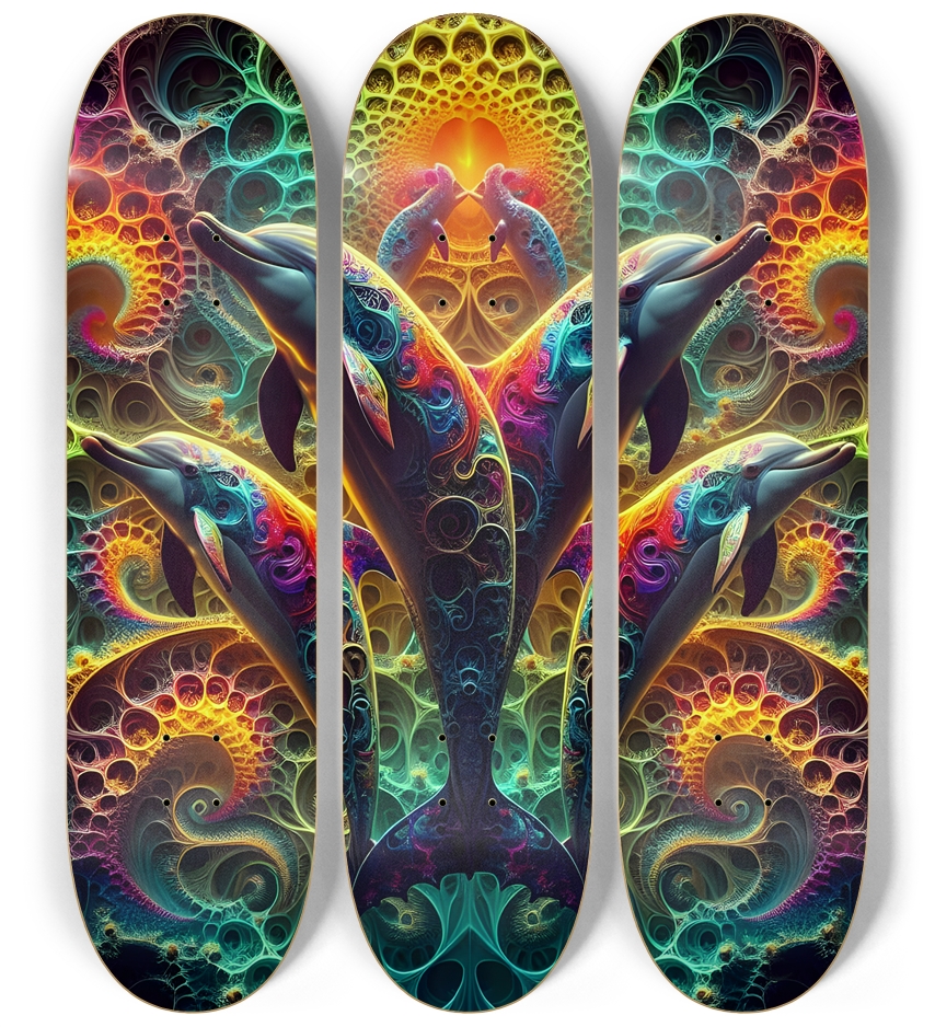 Seamless Fractal Dolphin Tile 0029 8K