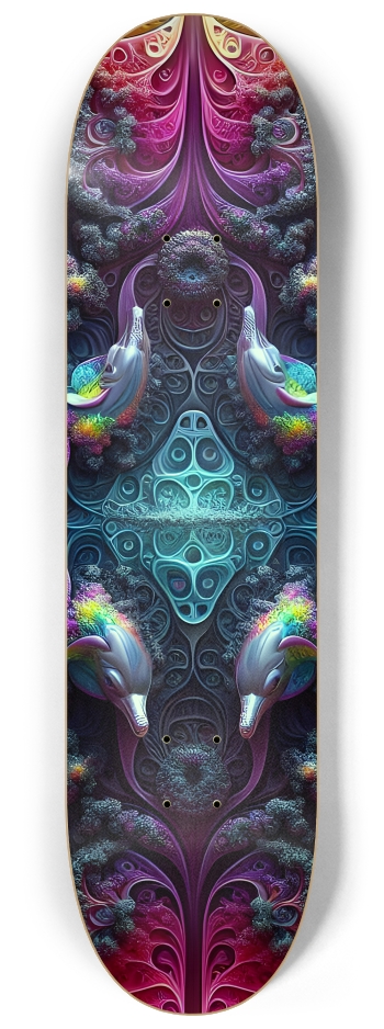 Seamless Fractal Dolphin Tile 0008 8K #2