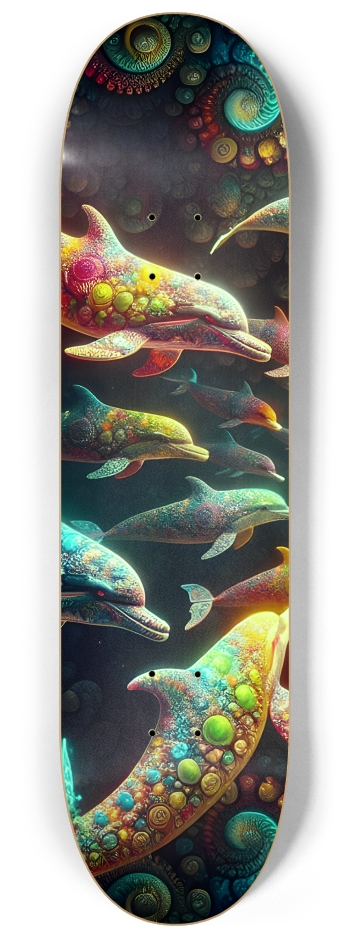 Seamless Fractal Dolphin Tile 0024 8K #1