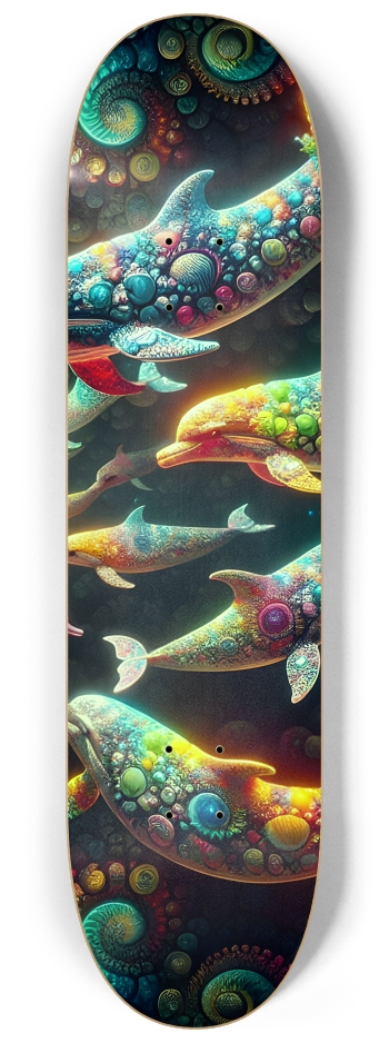 Seamless Fractal Dolphin Tile 0024 8K #3