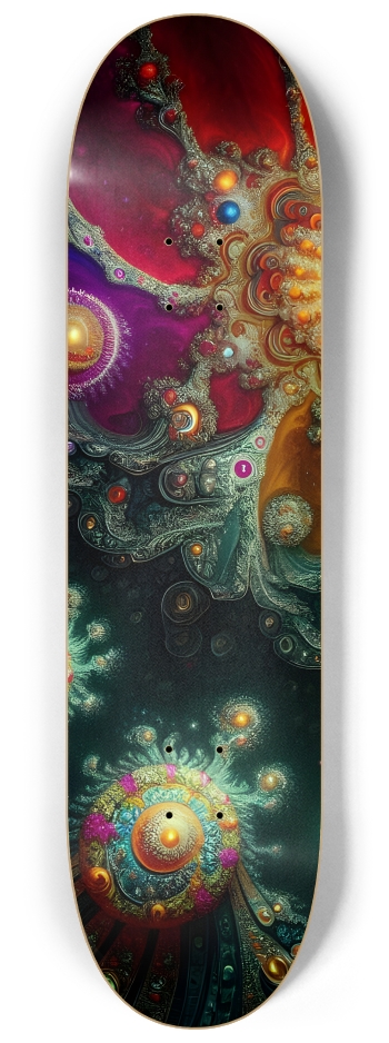 Seamless Fractal Dolphin Tile 0014 8K #1 8-1/4 Skateboard Deck