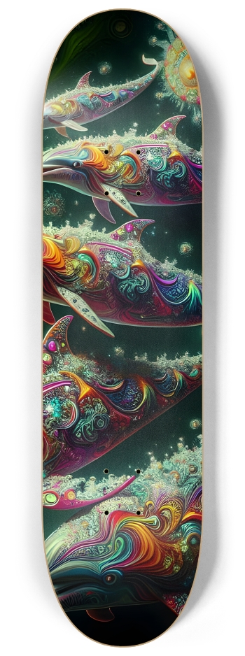 Seamless Fractal Dolphin Tile 0014 8K #3