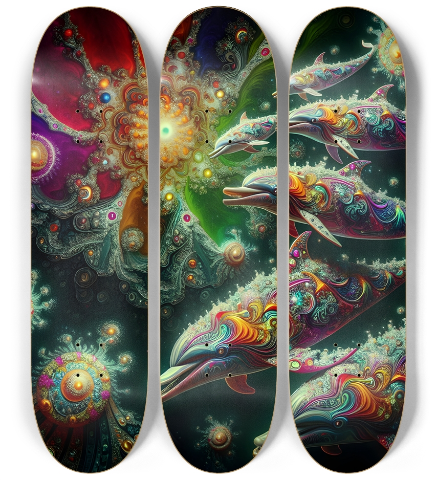 Seamless Fractal Dolphin Tile 0014 8K