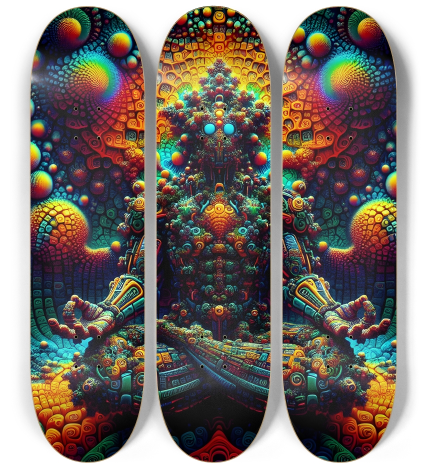 Psychedelic Fractal Zen Meditation 0004 8K 3 Deck Wall Series
