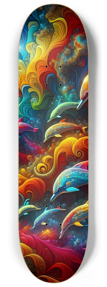 Seamless Fractal Dolphin Tile 0020 8K #3