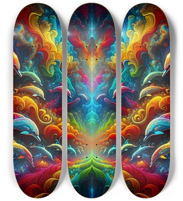 Seamless Fractal Dolphin Tile 0020 8K