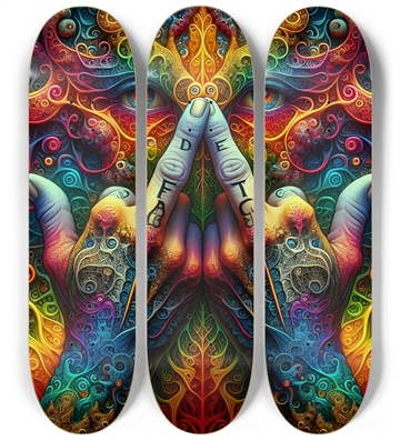 Psychedelic Fractal Flip The Bird 0001 8K