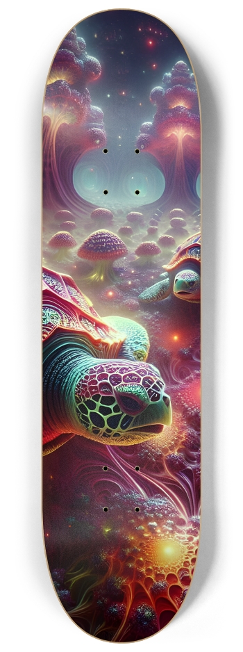 Fractal Sea Turtle Tile 0002 8k #2 8-1/4 Skateboard Deck