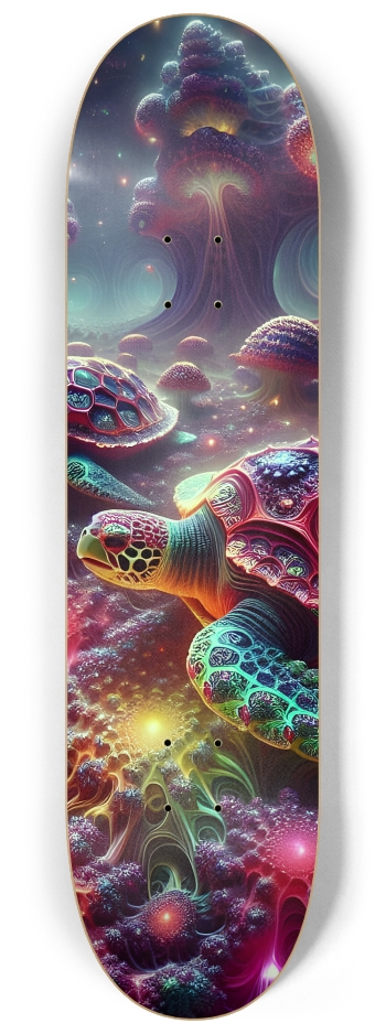 Fractal Sea Turtle Tile 0002 8k #3 8-1/4 Skateboard Deck