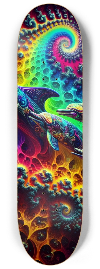 Seamless Fractal Dolphin Tile 0001 8K #2