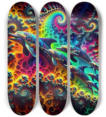 Seamless Fractal Dolphin Tile 0001 8K