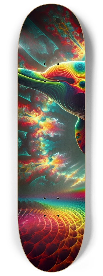 Seamless Fractal Dolphin Tile 0002 8K #1 8-1/4 Skateboard Deck