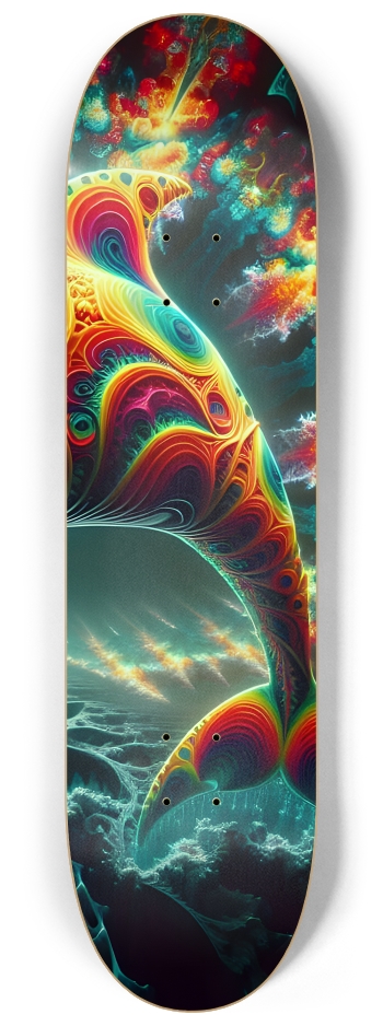 Seamless Fractal Dolphin Tile 0002 8K #3 8-1/4 Skateboard Deck
