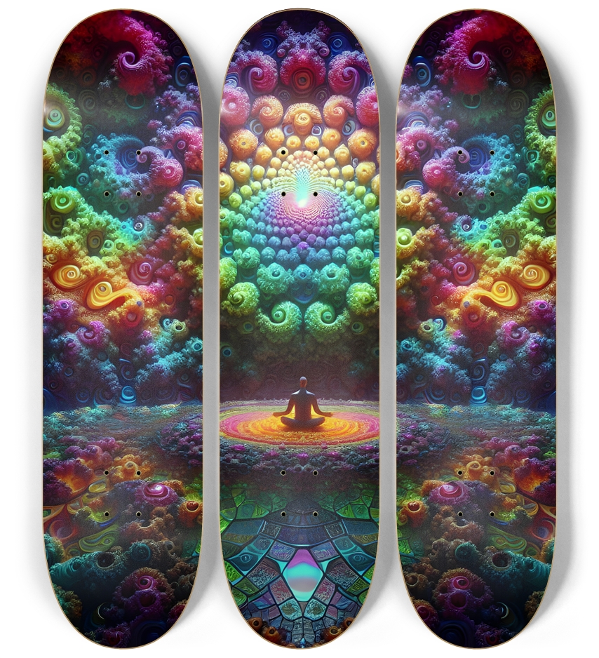 Psychedelic Fractal Zen Meditation 0003 8K 3 Deck Wall Series