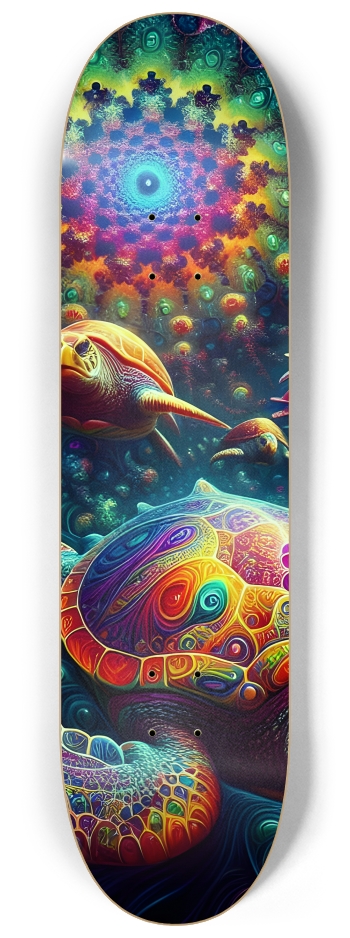 Fractal Sea Turtle Tile 0005 8k #1 8-1/4 Skateboard Deck