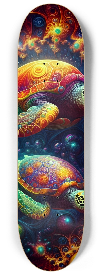 Fractal Sea Turtle Tile 0005 8k #3 8-1/4 Skateboard Deck