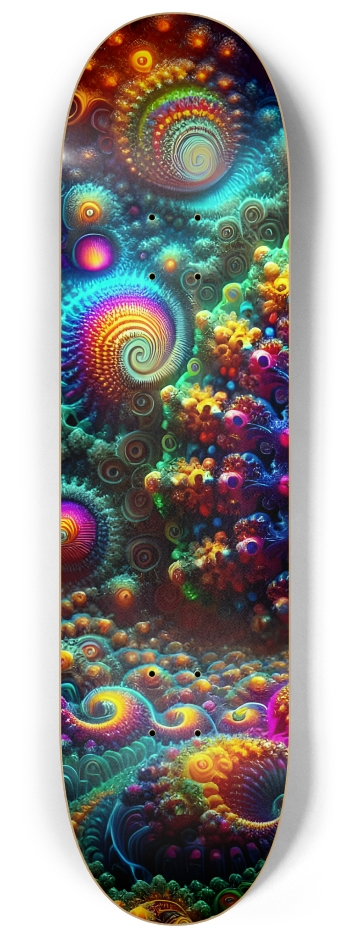 Psychedelic Fractal Vishnu 0004 8K #1 8-1/4 Skateboard Deck