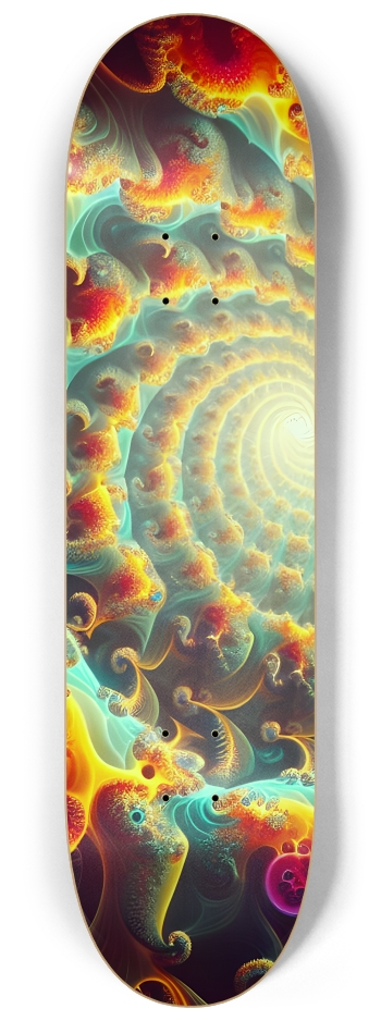 Seamless Fractal Dolphin Tile 0011 8K #1 8-1/4 Skateboard Deck
