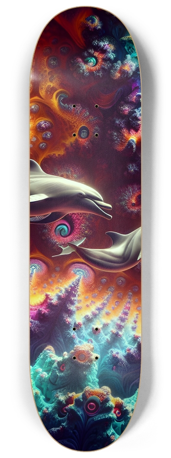 Seamless Fractal Dolphin Tile 0028 8K #2