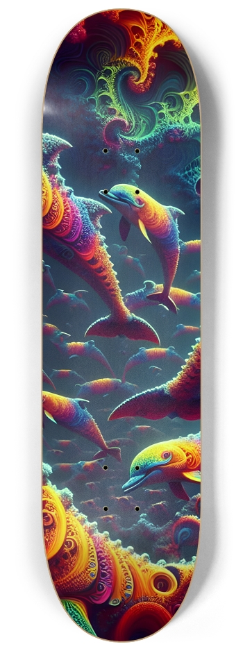 Seamless Fractal Dolphin Tile 0018 8K #1