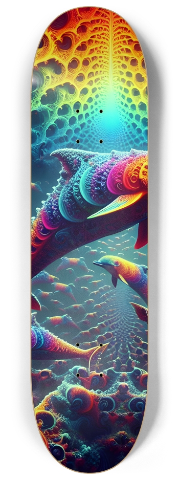 Seamless Fractal Dolphin Tile 0018 8K #2