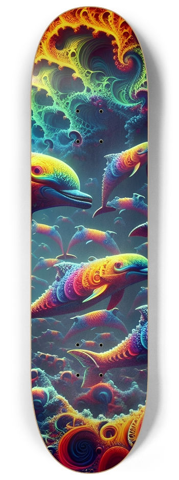 Seamless Fractal Dolphin Tile 0018 8K #3