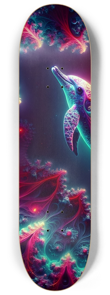 Seamless Fractal Dolphin Tile 0025 8K #1 8-1/4 Skateboard Deck