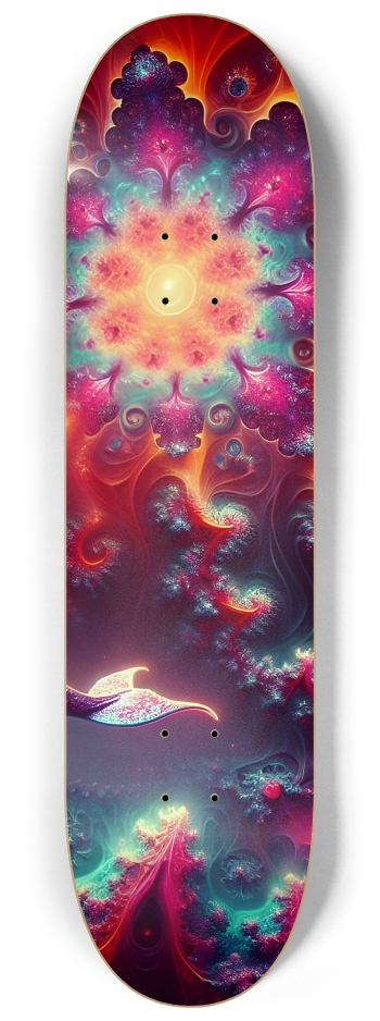 Seamless Fractal Dolphin Tile 0025 8K #3 8-1/4 Skateboard Deck