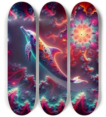 Seamless Fractal Dolphin Tile 0025 8K