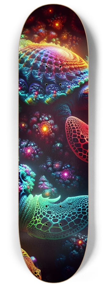 Fractal Sea Turtle Tile 0009 8K #2 8-1/4 Skateboard Deck