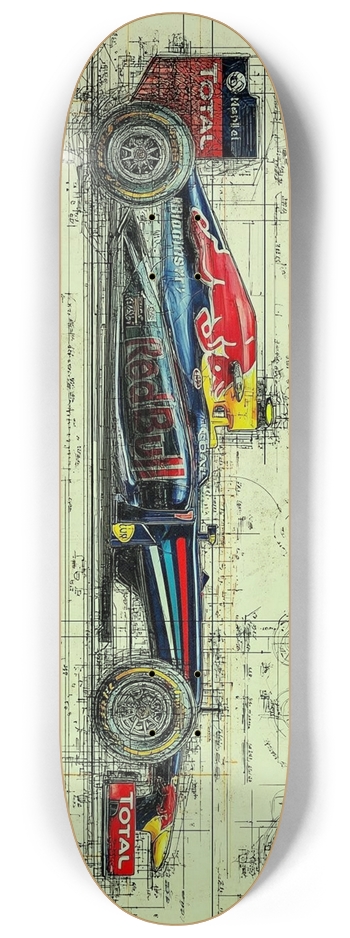F1 Redbull Glow 8-1/4 Skateboard Deck