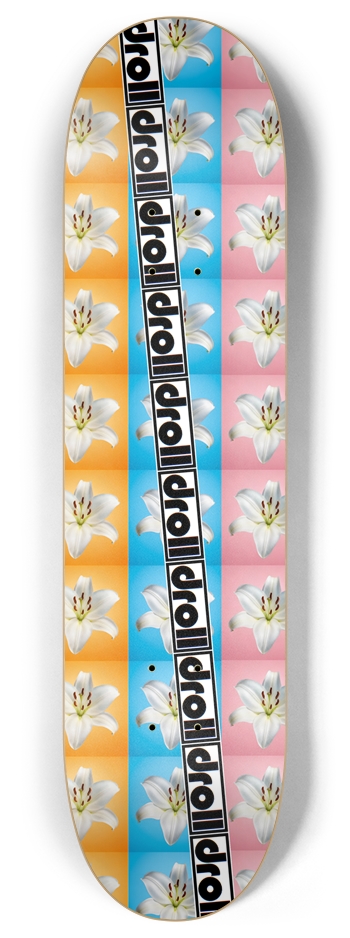 three color lilies droll strip diagonal 8 Inch Skateboard Deck