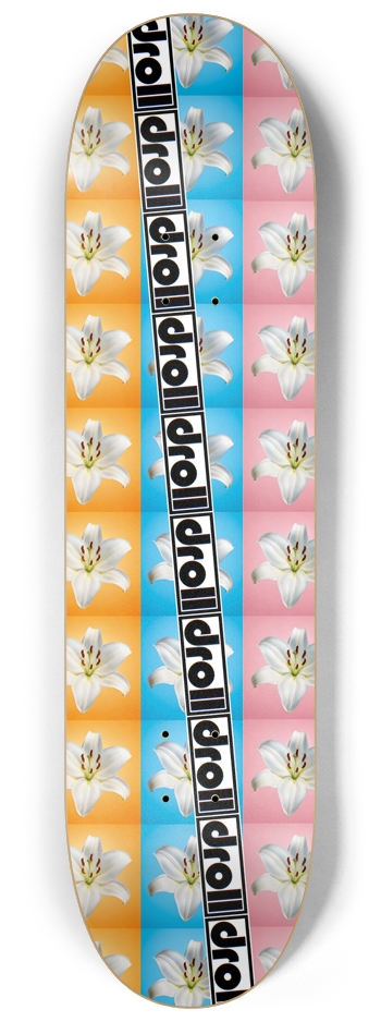 three color lilies droll strip diagonal 8-1/4 Skateboard Deck
