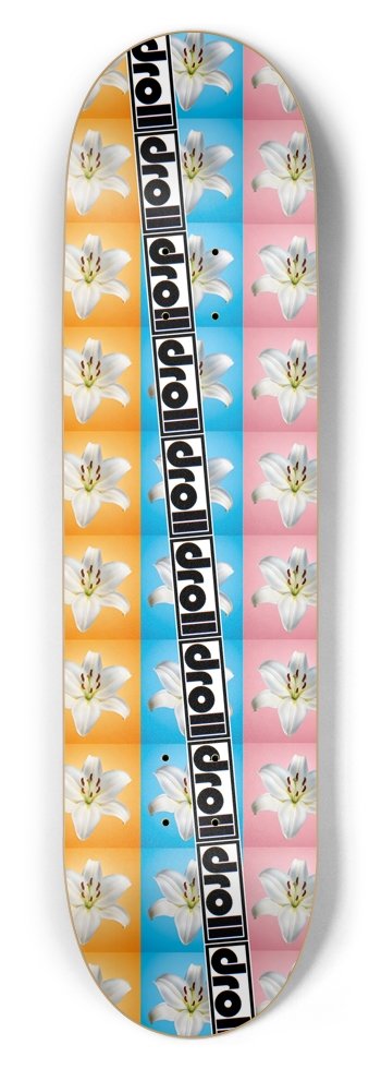 three color lilies droll strip diagonal 8-1/2 Skateboard Deck