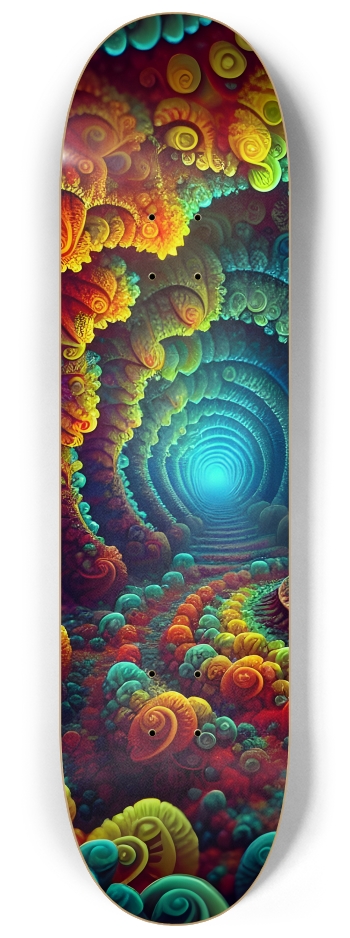 Psychedelic Fractal Zen Meditation 0010 8K #1 8-1/4 Skateboard Deck