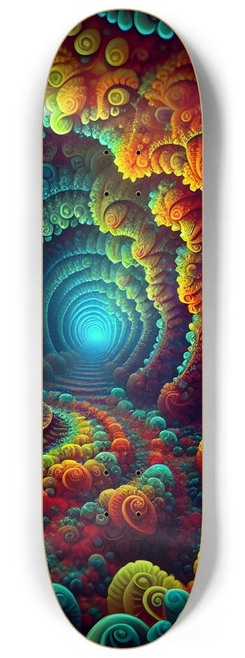 Psychedelic Fractal Zen Meditation 0010 8K #3 8-1/4 Skateboard Deck