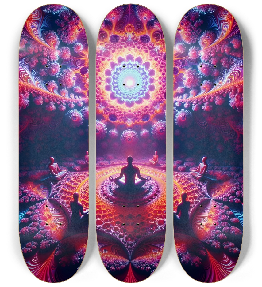Psychedelic Fractal Zen Meditation 0019 8K 3 Deck Wall Series